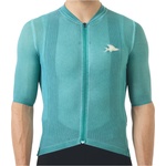 CafÉ du cycliste Мъжка фланелка с къс ръкав за колоездене CAFÉ DU CYCLISTE Angeline Cycling jersey - Cold Dye Dark Sea - размер XL (056-4289-0114)