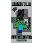 Jerry Fabrics Сива памучна детска кърпа 70x140 cm Minecraft Hostile Behaviour - Jerry Fabrics (24TW139)