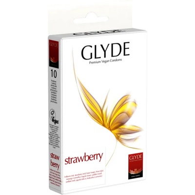 GLYDE Strawberry - Premium Vegan Condoms 10 pack