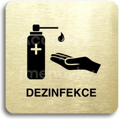 ACCEPT Piktogram dezinfekce II - zlatá tabulka - černý tisk bez rámečku