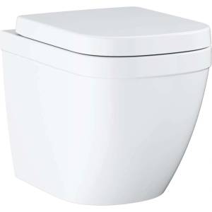 GROHE Euro Ceramic - Стояща тоалетна с седалка със система „softclose, без рамка, Triple Vortex, алпийско бяло 39839000 (39839000)