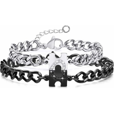 Titan Jewerly náramky pro páry z chirurgické oceli se srdíčkem Puzzle 2406260938583687