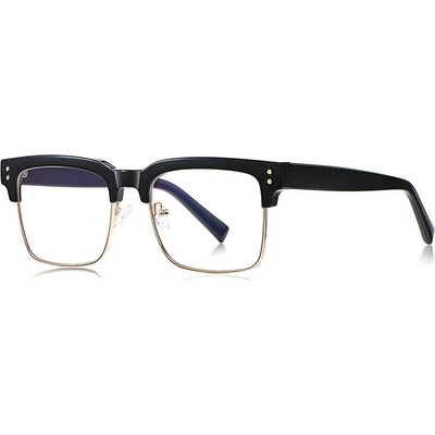 Techsuit - Anti-Blue Light Glasses Reflex PC 2205 brýle proti modrému světlu dámské čtvercové - černo-zlaté