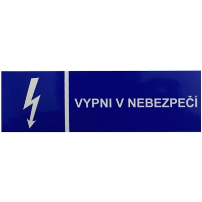 3.526 Tabulka č.27 Samolepící tabulka - symbol Vypni v nebezpečí