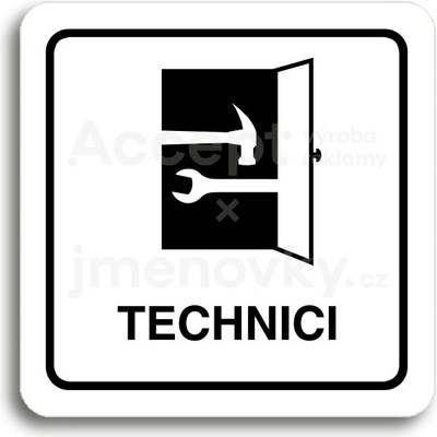 ACCEPT Piktogram technici - bílá tabulka - černý tisk
