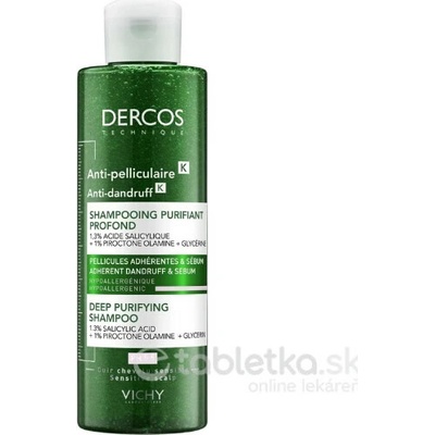 Vichy Dercos K Deep Purifying Šampón proti lupinám s peelingovým efektom 250 ml