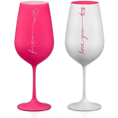 Crystalex pohár na červené víno LOVE červeno biela 2 x 550 ml