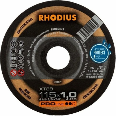 RHODIUS Extra tenký řezný kotouč XT38 115 x 1,0 x 22,23 PROline 204619