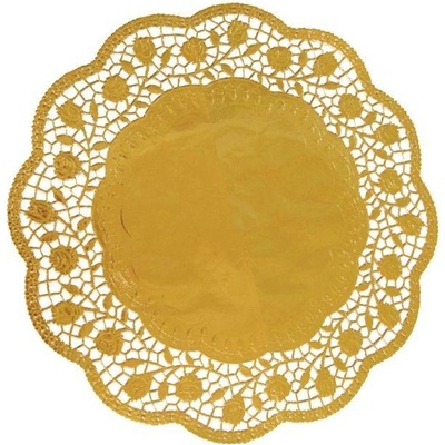 Wimex Dekorativní krajka kulatá zlatá 32cm 4 ks