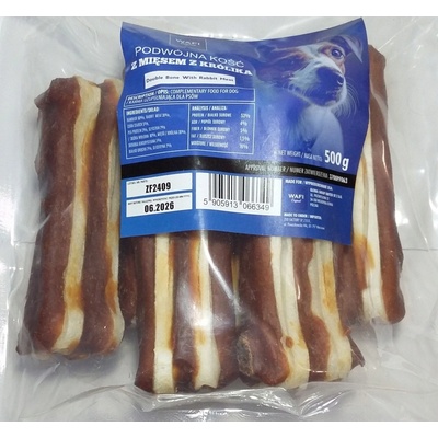 Wafi Pochúťka pre psa Dvojitá kosť s králikom 500 g