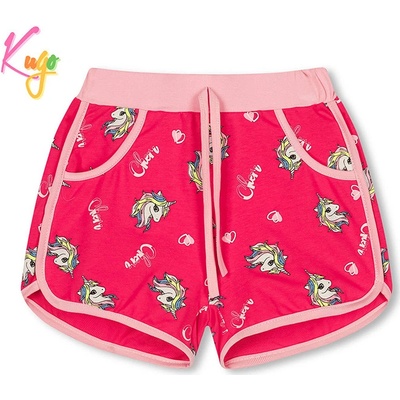 Kugo dívčí šortky tm.růžové HS0677