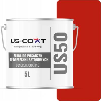 US-Coat BARVA NA BETONOVÉ PODLAHY ČERVENÁ RAL 3020 5L POLSKÝ VÝROBCE