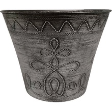 Kvetináč Strend Pro Flower, 24,5x19,3 cm, strieborný, metalický efekt