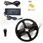  Комплект 5 м Неутрално бяла LED лента SMD 5630 60 LED/m IP20 +адаптер 6A (1148)