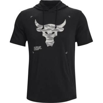 Under Armour Мъжки суичър Under Armour Project Rock Terry Short Sleeve Hoodie Mens - Black/White