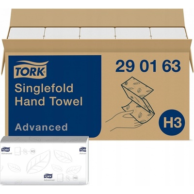 Tork Singlefold ZZ H3, 2 vrstvy, bílé, 15 x 250 ks, 290163