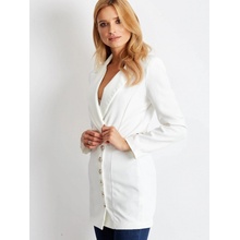 Long jacket decorated with gold ecru buttons