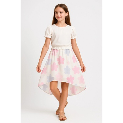 Fashionkids top s volánikmi ecru