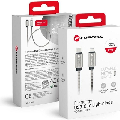 Forcell C238 typu C na Lightning Pd 3A 27W 2m stříbrný