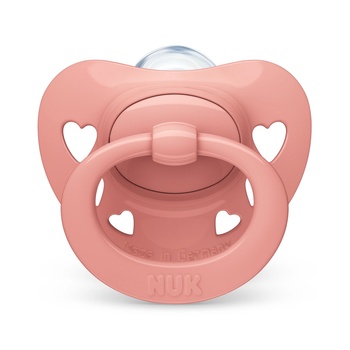 Nuk Силиконова залъгалка NUK - Signature, 0-6 m, Розова + кутийка за съхранение и стерилизация (10730618-Розова)