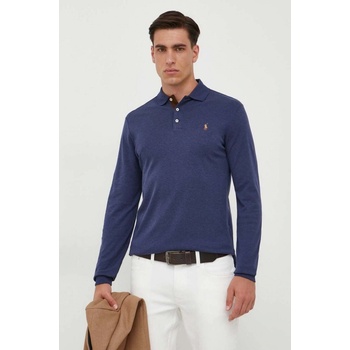 Ralph Lauren bavlněné tričko s dlouhým rukávem Polo 710671785 modrá