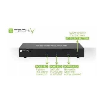 Techly 101928 KVM 2/1 Displayport/USB Switch