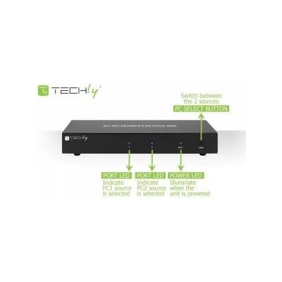 Techly 101928 KVM 2/1 Displayport/USB Switch
