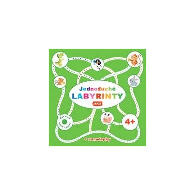 Jednoduché labyrinty - zelený sešit + samolepky