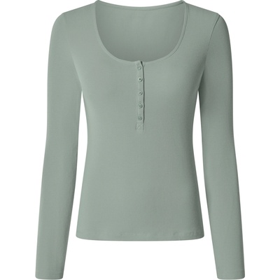 Esmara dámské vroubkované triko s dlouhými rukávy zelená – Zboží Mobilmania
