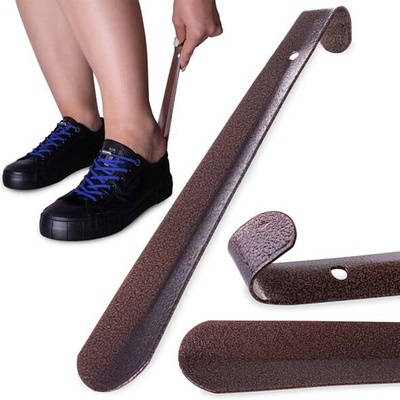 Kovový obuvák na topánky - 26 cm, hnedá