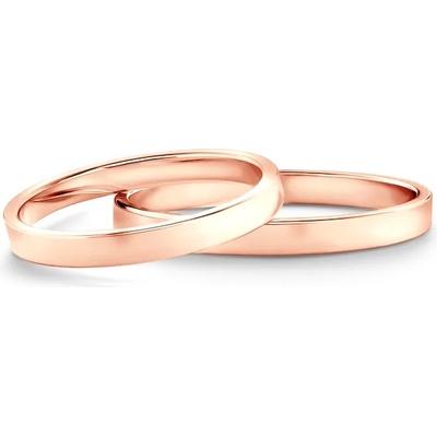 SAVICKI Сватбени халки: розово злато, плоски. 2 мм