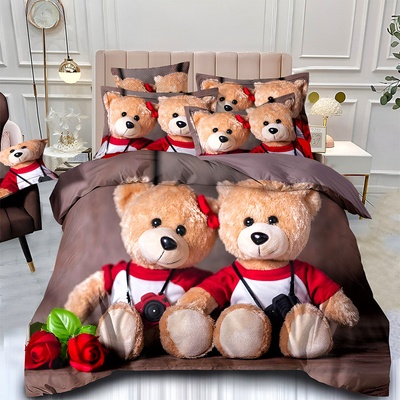 EmonaMall Двулицево спално бельо 3D EmonaMall, 6 части (реално изображение) - Модел S19023 (S19023-1600c4)