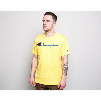Champion Crewneck t-shirt Classic Logo Neon Yellow 210972 YS062 BTP