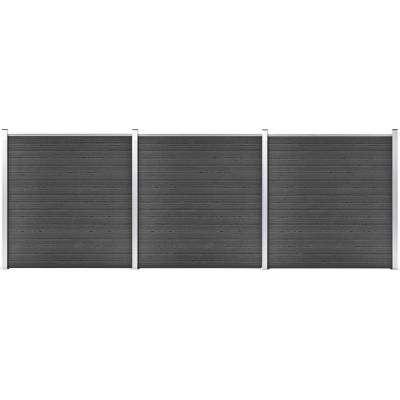 vidaXL Set plotových dílců WPC 526 x 186 cm černý