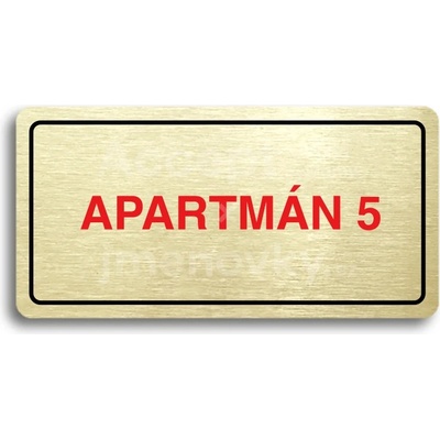 ACCEPT Piktogram APARTMÁN 5 - zlatá tabulka - barevný tisk