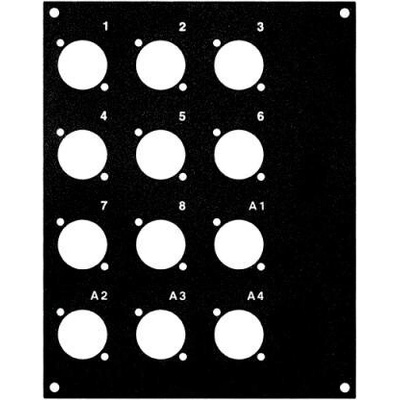 Čelní deska s 16 x XLR otvory, 16/0 popis (A/B-Typ) 4HEx2BE