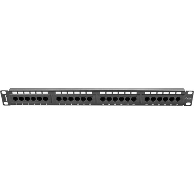 Пач панел Lanberg PPU5-1024-B, 24x порта, 19", 1U, Cat. 5e, IDC T568A/T568B, черен (PPU5-1024-B)