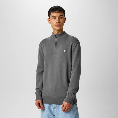 Jack Wills Пуловер Jack Wills Funnel Neck Half Zip Jumper - Slate