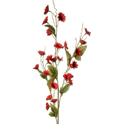Dekorácia umelá kvetina s červenými kvetmi - 25*6*107 cm - Clayre & Eef