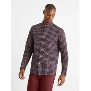 Celio Бургундска карирана обикновена риза Celio Carolo Celio | Cherven | МЪЖЕ | S