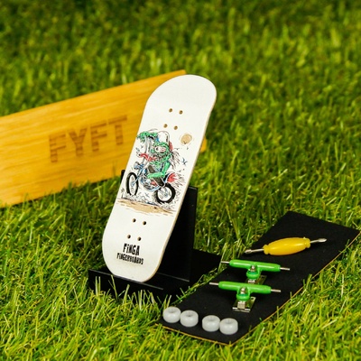 Finga Fingerboards Komplet začiatočník Design Biker zelené trucky