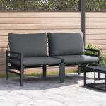 vidaXL Мебели за открито 2 Брой Антрацит 80 x 80 x 71 cm Стомана (42009984)