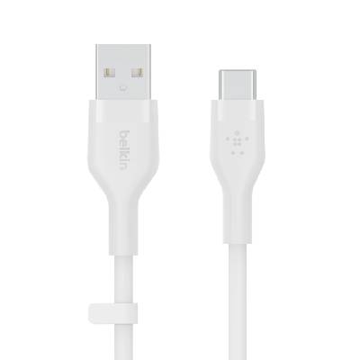 Кабел Belkin BOOST CHARGE Flex Silicone cable USB-A to USB-C - 1M - White (CAB008bt1MWH)