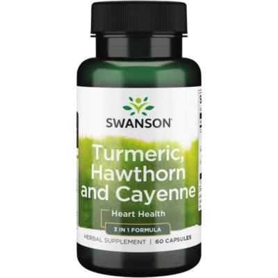 Swanson Turmeric, Hawthorn and Cayenne [60 капсули]