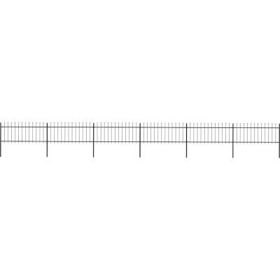 OMAXI Zahradní plot s kopím nahoře ocelový 1005 x 80 cm černý 710280