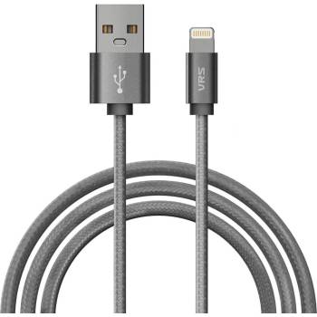 Verus Sync and Charge Lightning - плетен Lightning кабел за iPhone, iPad, iPod (тъмносив)