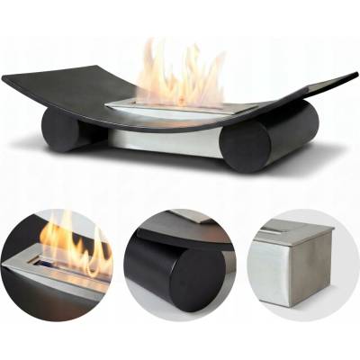 Adam Calda Freestanding Bio Ethanol Fire in Black