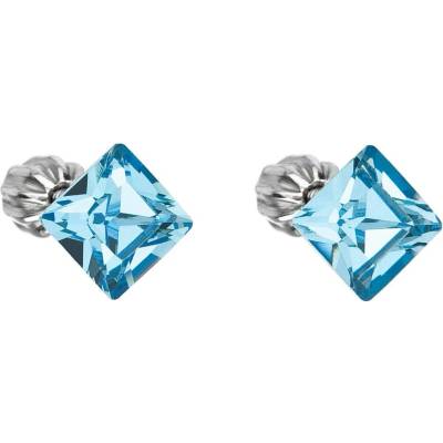 Pavona stříbrné Crystals from Swarovski 31065.3 Light Turquoise
