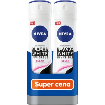 Nivea Invisible for Black & White Clear deospray 2 x 150 ml