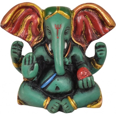 Sanu Babu Ganesh baby sedící, tyrkysový, ručně malovaný, 8cm